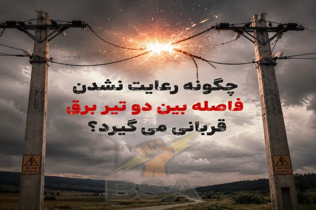 فاصله استاندارد بین دو تیر برق